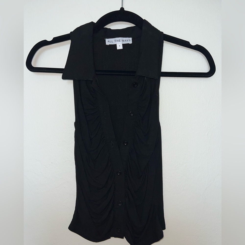 Superdown Rina Ruched Top in Black - Picture 5 of 8